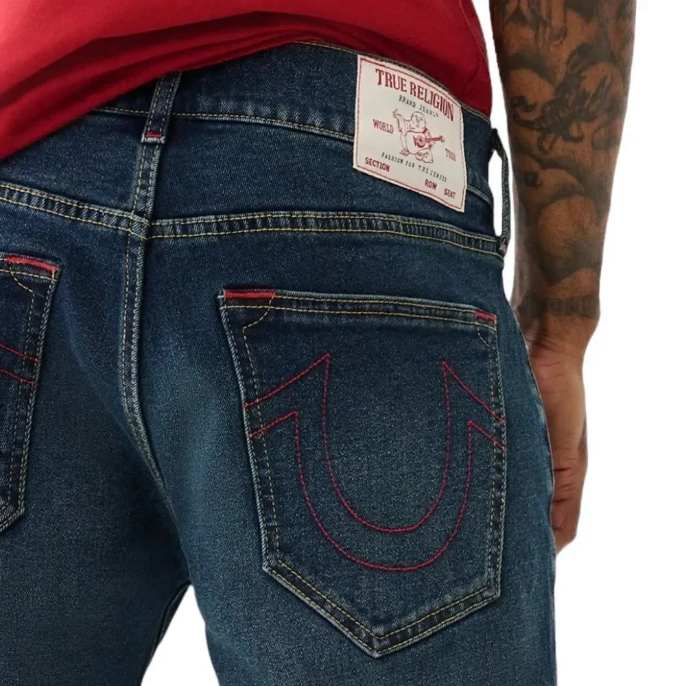 True Religion Men's Ricky Big T Straght Cut Off Stretch Denim Jean 36 x‎ 32